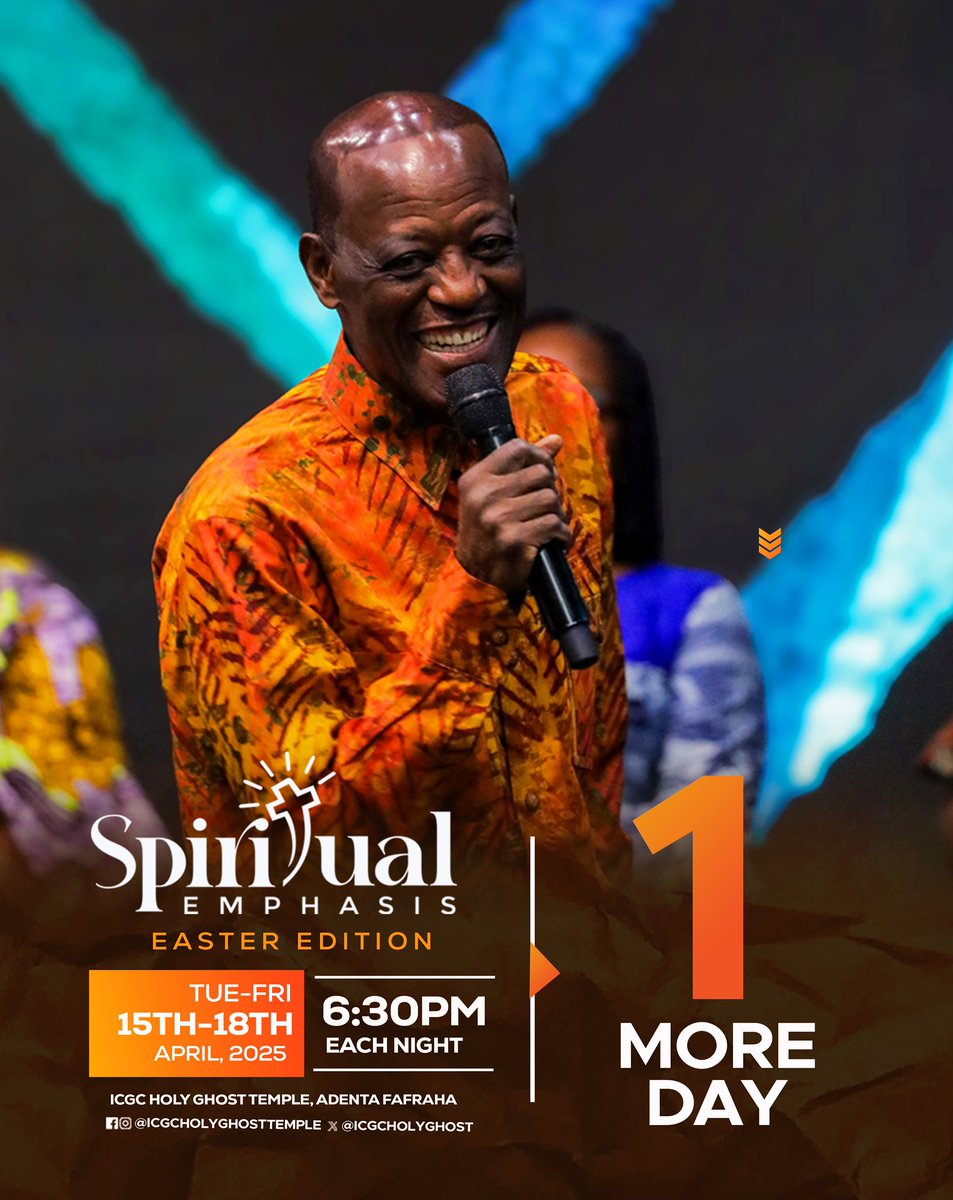 prophetyawannor's tweet image. The Easter edition of our Spiritual Emphasis programm begins tomorrow.

I’ll be ministering with my friend, @revampiahkwofi and God is going to move mightily.

Join us from Tuesday to Friday at 6:30pm each night, at @ICGCHolyGhost Adenta Fafraha
Don’t miss it

#SpiritualEmphasis