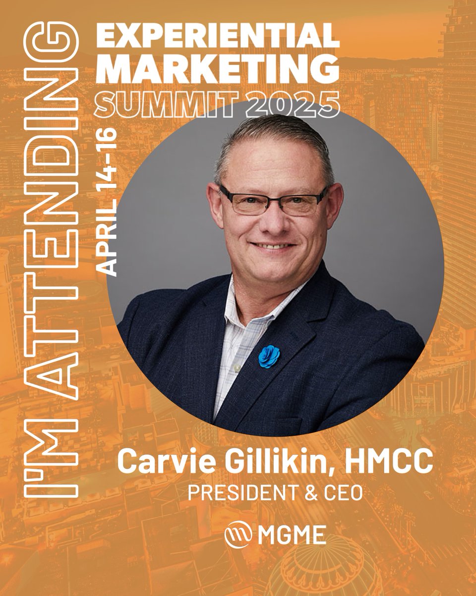MGMEGlobal's tweet image. Catch Carvie Gillikin, HMCC — President &amp;amp; CEO of MGME — at Experiential Marketing Summit 2025! With bold leadership and a passion for people-first experiences, he’s shaping the future of live events. #EMS2025 #EventProfs #MGME