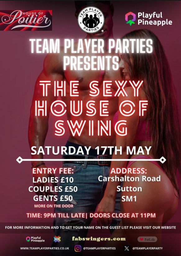 The X Scene (@the_xscene) on Twitter photo โจ <a href="/TeamPlayerParty/">Team Player Parties</a> The Sexy House of Swingโจ
๐: Saturday, 17 May
โฐ: 9pm - 3am, (Doors Close 11pm)
๐: <a href="/HouseOfPoitier/">HouseOfPoitier</a>, SM1
๐: 18+
โน๏ธ: Parties are for those that admire black men and what they have to offer.ย
ยฎ๏ธ: teamplayerparties.co.uk/membership-regโฆ โจ <a href="/TeamPlayerParty/">Team Player Parties</a> The Sexy House of Swingโจ
๐: Saturday, 17 May
โฐ: 9pm - 3am, (Doors Close 11pm)
๐: <a href="/HouseOfPoitier/">HouseOfPoitier</a>, SM1
๐: 18+
โน๏ธ: Parties are for those that admire black men and what they have to offer.ย
ยฎ๏ธ: teamplayerparties.co.uk/membership-regโฆ