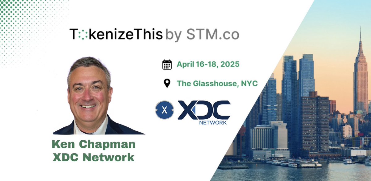 🔥Are you in New York City this week for the biggest Real World Asset (RWA) dedicated event in North America? 

The institutions are here for tokenization! Let’s catch up and talk #XDC and RWA tokenization. #TokenizeThis by STM.co. 

#DigitalAssets #Crypto