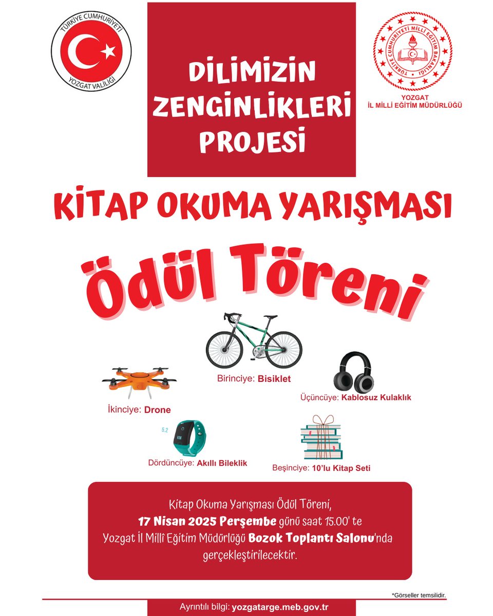 🎉 Ödül Töreni
📅 17 Nisan 2025, Perşembe
🕒 15.00
📍 Yozgat MEM Bozok Toplantı Salonu
Geleceğimizin kelime kahramanlarını kutluyoruz! 👏