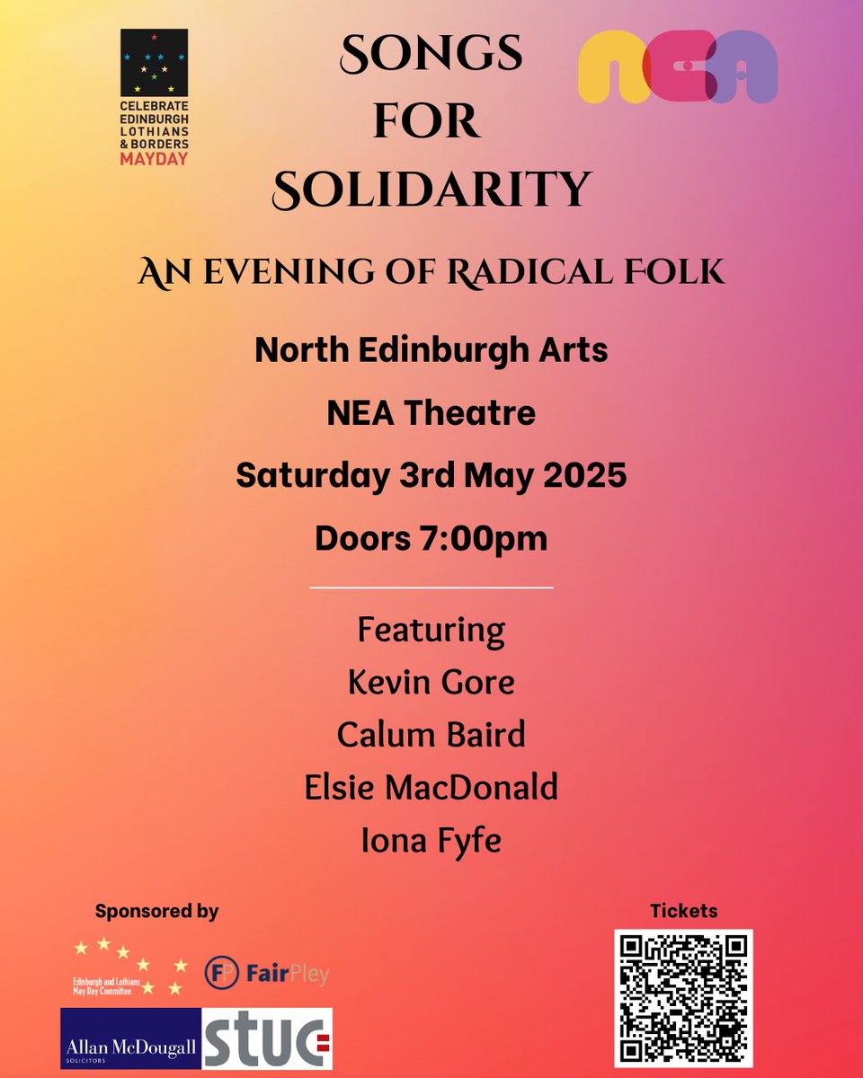 Fair Pley (@pley_fair) on Twitter photo We’re supporting <a href="/EdinburghMayDay/">Edinburgh and Lothians May Day</a> this with the Great Edinburgh May Day Cabaret and Songs for Solidarity - two excellent nights of live arts to mark International Workers’ Day.
Ticket info below 👇 We’re supporting <a href="/EdinburghMayDay/">Edinburgh and Lothians May Day</a> this with the Great Edinburgh May Day Cabaret and Songs for Solidarity - two excellent nights of live arts to mark International Workers’ Day.
Ticket info below 👇