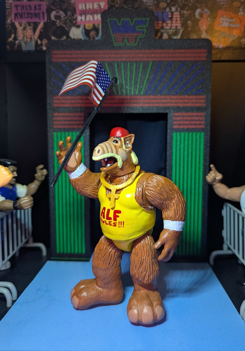 wwfhasbromaniax's tweet image. Here is my new custom ! HulkoAlf ! 
HulkAlfMania will live forever !
#wwfhasbrocustom 
#WrestleMania41