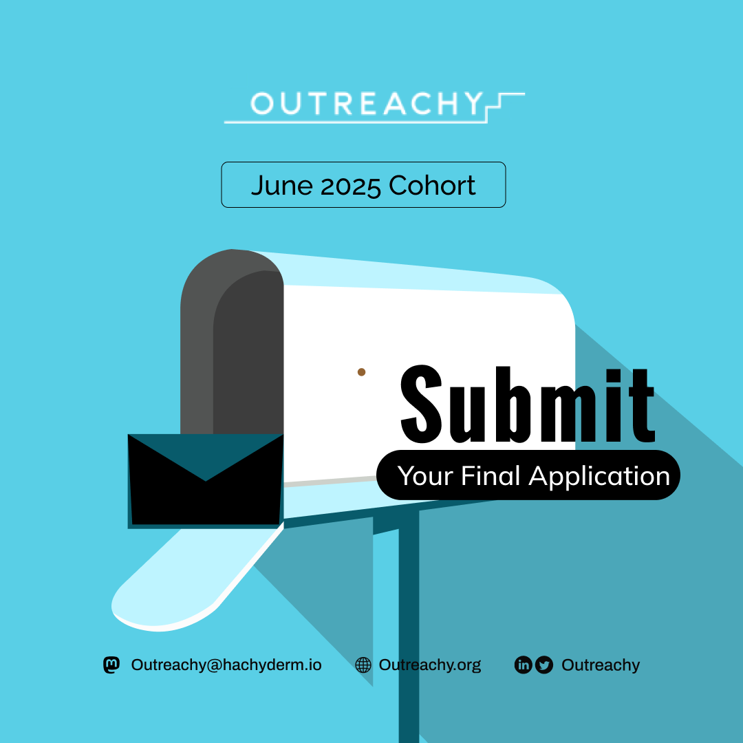 Final call for the June 2025 applicants!

Submit a final application for each project you have been contributing to. The deadline is April 15, 2025, at 4 pm UTC.

You can still edit until the deadline, so don't wait; submit early!

#Outreachy #OpenSource #OpenScience #FOSS