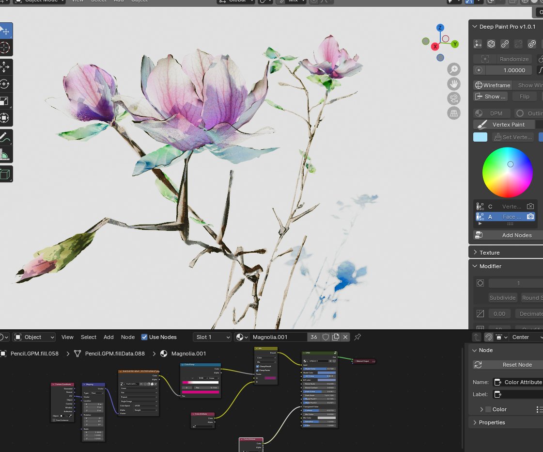 前回の木蓮の花びらの質感がさらっとした感じだったので、作り直し😅

 #DeepPaint #3dcg #b3d #blender