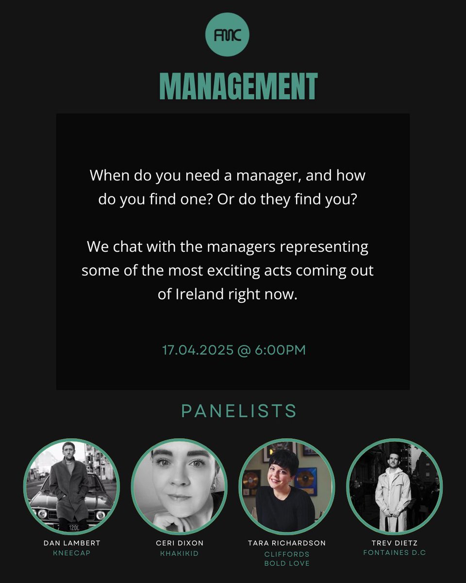Come along and meet the managers of some of the most talented acts coming out of Ireland right now. 🇮🇪

Wednesday @ 6pm. 

Register here:
us06web.zoom.us/meeting/regist…
Open only to Louth, Kildare, Galway &amp; Roscommon