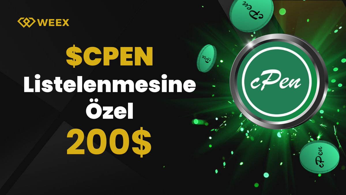 ⏳ $CPEN listelenmesine son 1 gün!

🎉 Bu heyecana özel 200$ değerinde $CPEN ödüllü etkinlik seni bekliyor!

✅ Katılmak için:
1️⃣ <a href="/WEEX_Turkiye/">WEEX Global Türkiye 🇹🇷</a> takip et
2️⃣ Gönderiyi beğen + RT yap
3️⃣ Yorumlara 2 arkadaşını etiketle

🎁 5 kazanan / 40$ değerinde $CPEN!
⏳ 14-22 Nisan