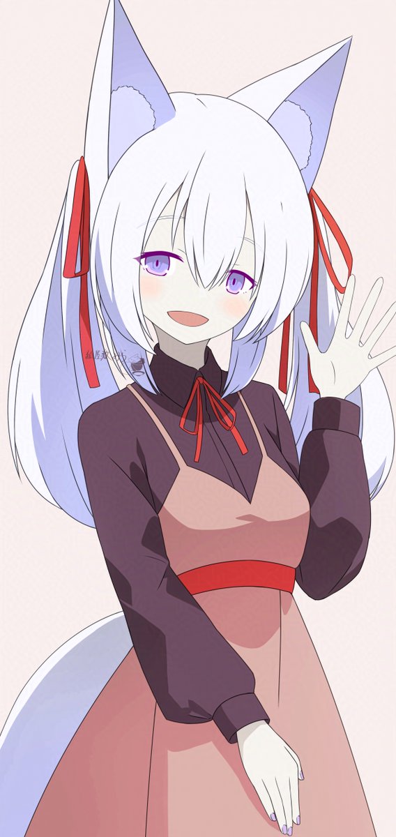 「白ちゃんにツインテールしてもらった 」|狐屋敷みら🌲コミティア144 A39bのイラスト