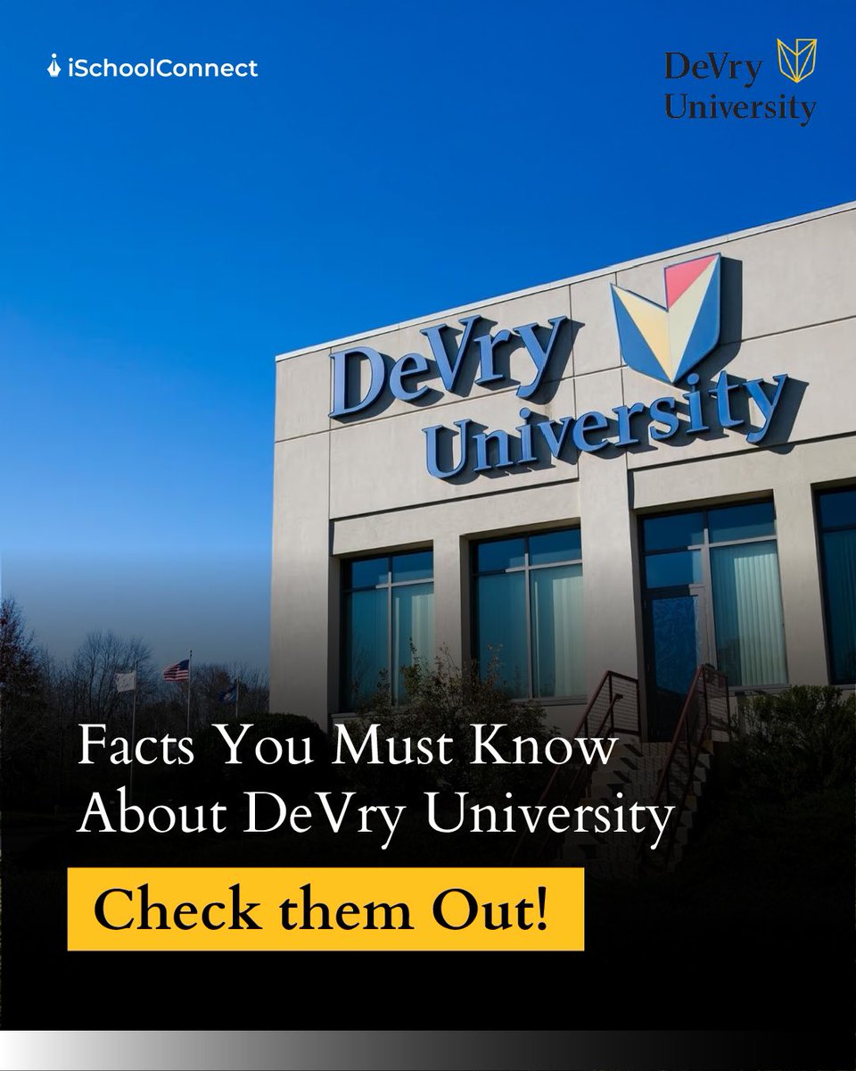 iSchoolConnect's tweet image. Did you know? DeVry University has been shaping careers since 1931! 🎓💡
With virtual learning, top scholarships & diverse programs, it's a great choice for students worldwide.
Want to learn more?
Visit : ischoolconnect.com/universities/u…
#DeVryUniversity #EducationMatters