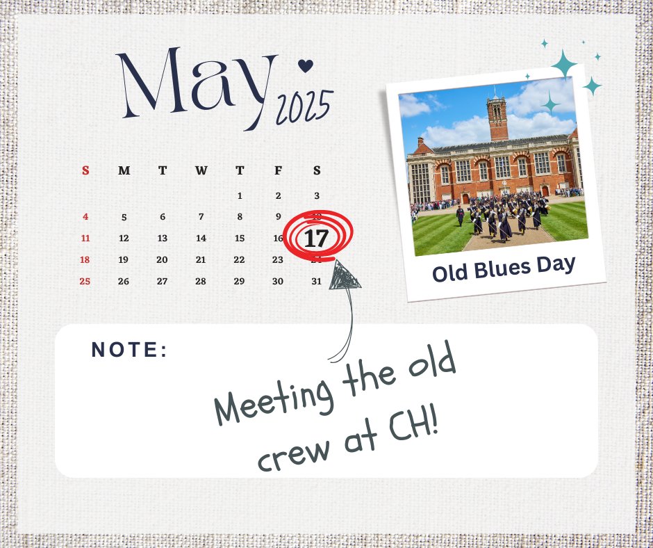 ⭐𝐎𝐍𝐄 𝐖𝐄𝐄𝐊 𝐓𝐎 𝐆𝐎! ⭐
Don't forget to book your free place for 💙Old Blues Day💙 
events.christs-hospital.org.uk/events/old-blu…

Commemorating the 80th Anniversary of VE Day.