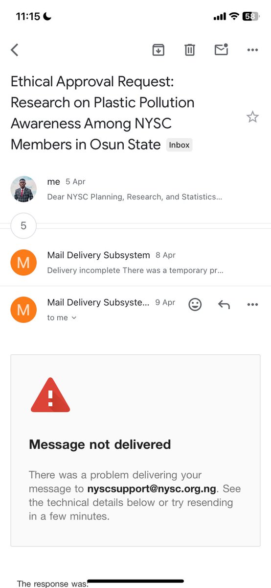 adekoya_olasile's tweet image. Struggling to get ethical approval for my MSc research from NYSC. I’ve emailed both the national office and the Osun state coordinator with no response. Any advice or contacts would be much appreciated! @officialnyscng any other officials who can help.  #ResearchHelp #MScResearch