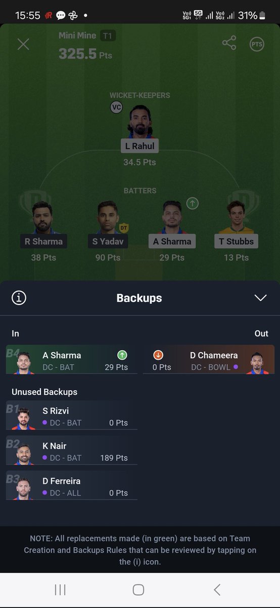 ArijitIndiaan's tweet photo. @Dream11... can you please explain why it ended with B4 replacement instead of B2?
Cause i smell a technical error or scam to loot... https://t.co/V6VrsyNtks