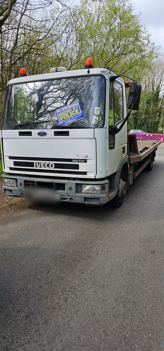 Stopped on the East Lancs. Checks revealed the trade insurance policy didn't cover this vehicle, and the driver didn't hold the correct C1 licence.  Seized 165 #CVU