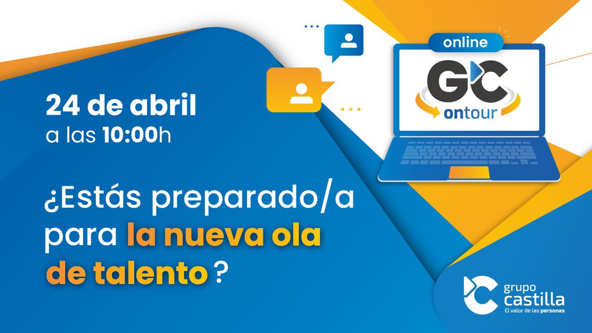 📆 24/04, a las 10h, únete al evento online #GCOnTour. Descubre nuestro Enfoque 360º en #RRHH, roadmap 2025 y un taller práctico con expertos. ¡Conéctate desde cualquier lugar!

🔗 Inscripción: grupocastilla.es/gc-on-tour-en-…

#SomosGrupoCastilla #Somos360º #ElValorDeLasPersonas