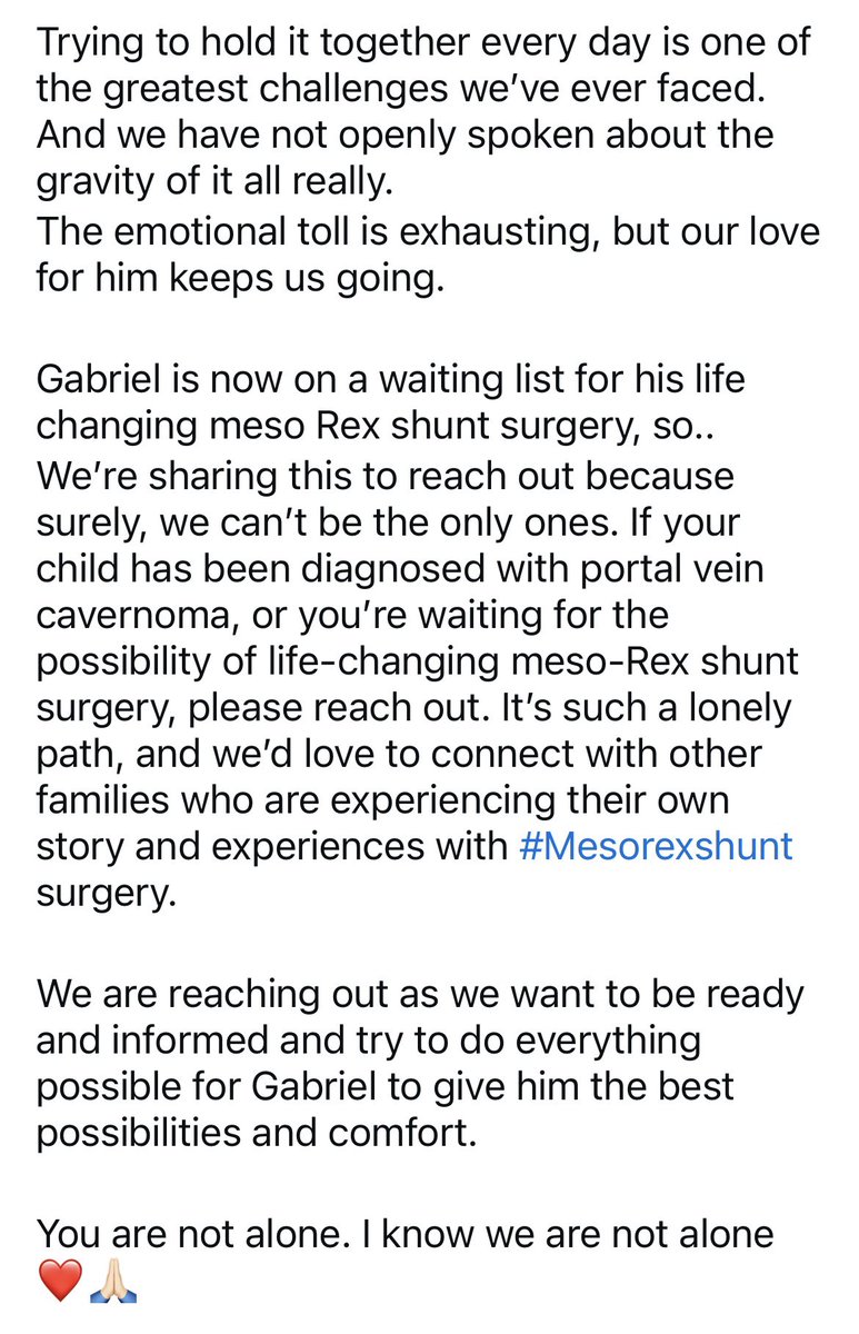 Please share everyone ❤️ anyone who can help connect, give info, needs support. I know  we are not alone…❤️ #CavernomaAwareness
#MesoRexShunt
#LiverHealth
#PaediatricLiverDisease
#RareDisease
#RareDiseaseAwareness
#ChronicIllnessInChildren