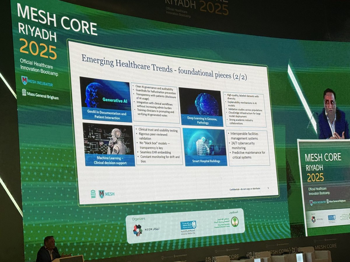 Dralkutshan's tweet image. 𝐅𝐫𝐨𝐦 𝐁𝐲𝐭𝐞𝐬 𝐭𝐨 𝐁𝐞𝐝𝐬𝐢𝐝𝐞
A standout talk by #Nallan_Sriraman at #MESH2025—breaking down how data, AI, and digital strategy are transforming patient care.
Clear vision. Real-world value.
#HealthcareInnovation #DigitalHealth #MESHCore #Riyadh