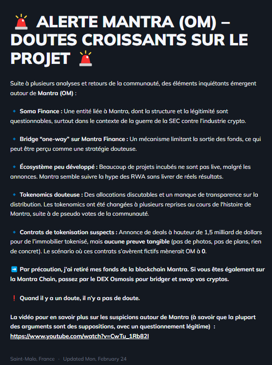Zan (@theo_zananiri) on Twitter photo Les doutes que nous partagions autour de Mantra Chain ont été partagés le 24 février dernier aux membres de <a href="/cryptoast_acdmy/">Cryptoast Academy</a> Les doutes que nous partagions autour de Mantra Chain ont été partagés le 24 février dernier aux membres de <a href="/cryptoast_acdmy/">Cryptoast Academy</a>