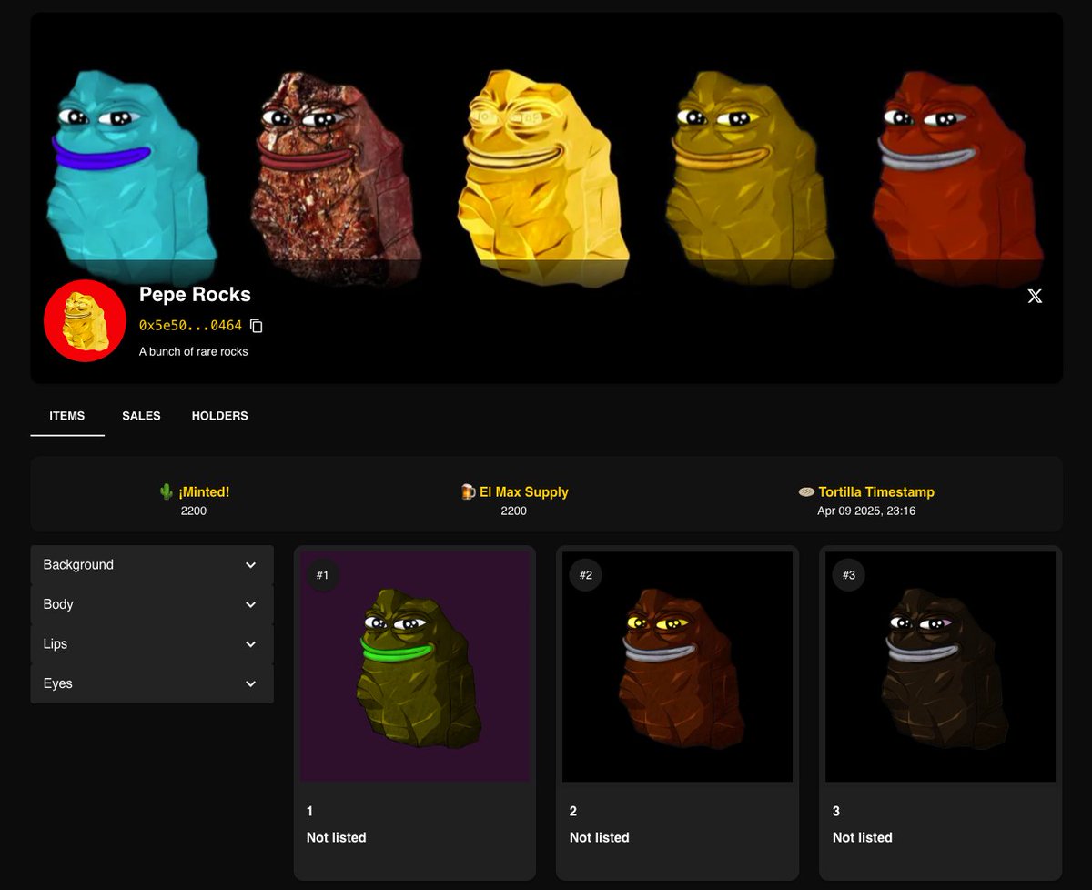 It's a brand new week, amgios! and we're thrilled to bring these tasty Pepe Rocks to Nacho - Fresh from the desert 🌵nachonft.xyz/collection/0x5…