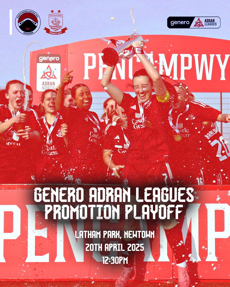 This Sunday sees our Women's team have the opportunity to win promotion to the Genero Adran Premier as they face Adran South Champions, Pontypridd United in the Playoff

Be there at Latham Park, Newtown!

the-nomads.co.uk/matches/women/…
