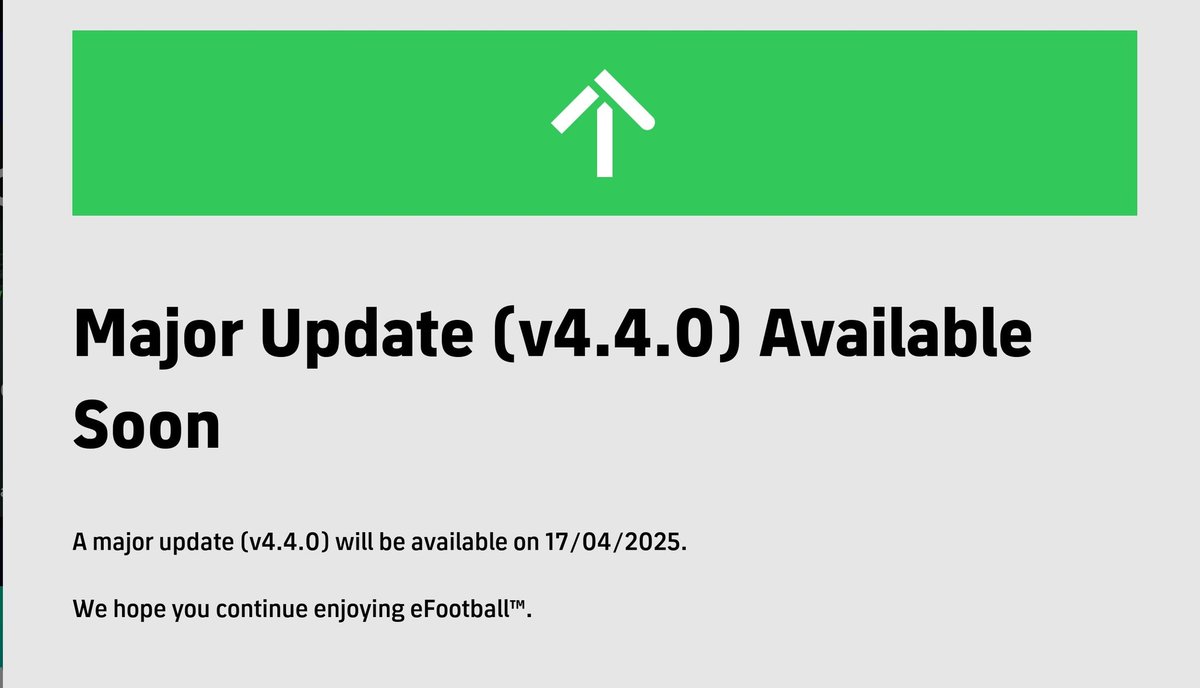 "Major" update coming! 
#eFootball2025