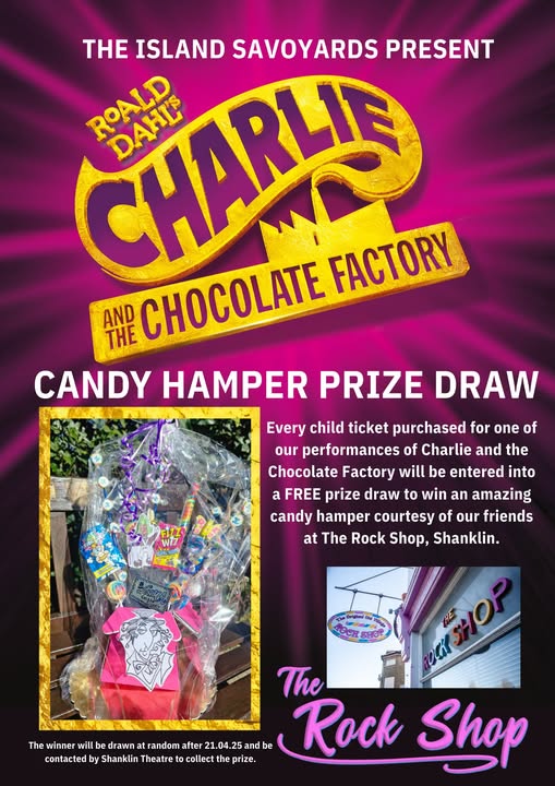 🎭 Shanklin Theatre 🎭 (@shanklintheatre) on Twitter photo EVERY child ticket purchased for Charlie & The Chocolate Factory (Apr 17th - 21st) will be entered into a FREE prize draw to win a HUGE candy hamper courtesy of our generous friends at The Rock Shop. The winner will be drawn after 21st April. <a href="/SHAA_IOW/">@Visit Shanklin</a> <a href="/VisitIOW/">Visit Isle Of Wight</a> <a href="/wightlinkferry/">Wightlink Ferries</a> EVERY child ticket purchased for Charlie & The Chocolate Factory (Apr 17th - 21st) will be entered into a FREE prize draw to win a HUGE candy hamper courtesy of our generous friends at The Rock Shop. The winner will be drawn after 21st April. <a href="/SHAA_IOW/">@Visit Shanklin</a> <a href="/VisitIOW/">Visit Isle Of Wight</a> <a href="/wightlinkferry/">Wightlink Ferries</a>