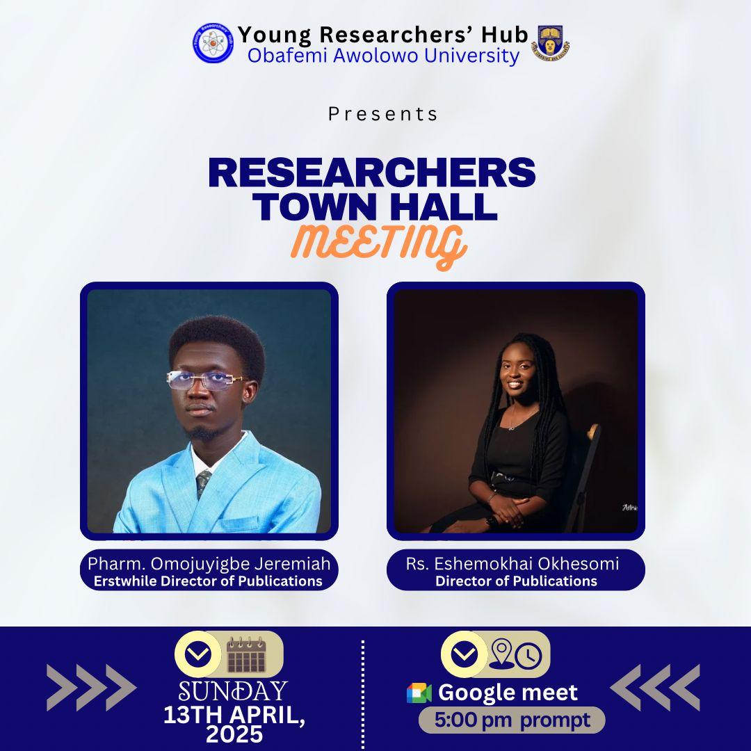 Being here yesterday brought back some memories. Just last year, I was part of this incredible group, doing meaningful work together.
 
The Director of Publications is doing a good job, and I’m rooting for everyone as they continue to excel.

Thanks for having me, <a href="/YRH_OAU/">Young Researchers' Hub, OAU</a>