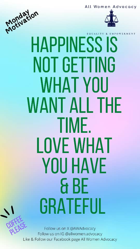 As we start this new week, let's remember that happiness is not always about getting everything we desire. Find joy in what you already have &amp; cultivate gratitude for it. Let us embrace the blessings around us and make it a positive week. #MondayMotivation #LoveWhatYouHave