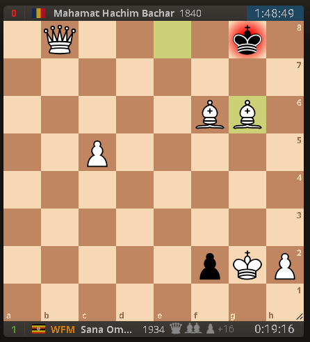 BaniBulletin's tweet photo. ✅ Round Win for Uganda!

WFM Sana Omprakash Kayyar 🇺🇬 secures her first victory at #SuperZonals2025, defeating Mahamat Hachim Bachar (1840) 🇹🇩 of Chad! ♟️🔥

Momentum is building — let’s go Sana! 💪

#UgandaChess #ChessAfrica #FIDE #RoadToIM https://t.co/6MV1oqXQT1