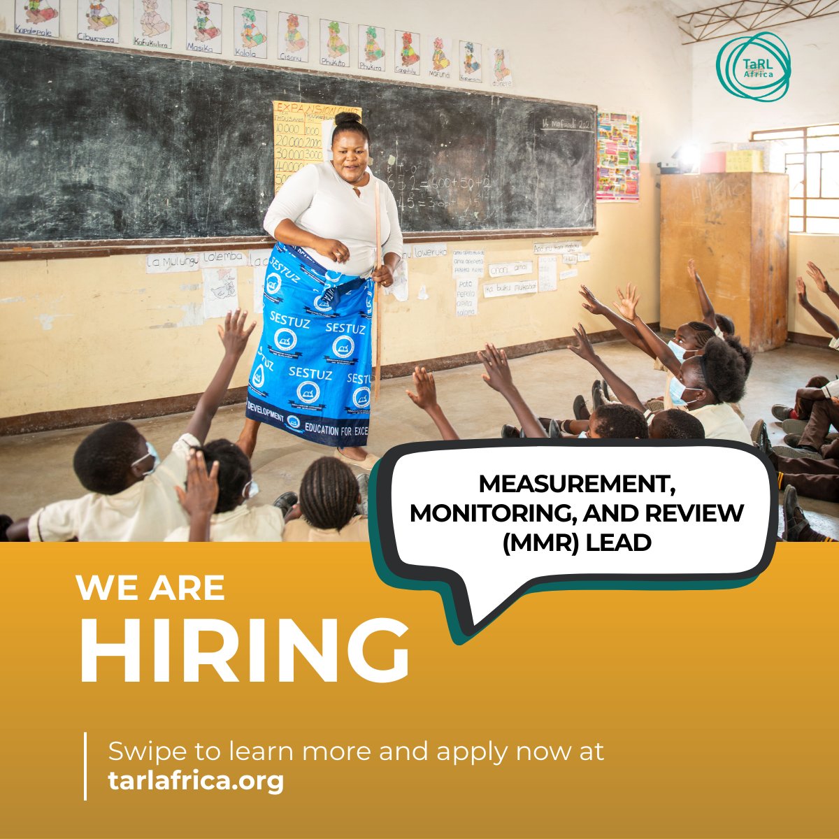 TaRL_Africa's tweet image. We're Hiring! Join TaRL Africa as a Measurement, Monitoring, and Review (MMR) Lead!
If you're passionate about using data to transform education, apply now!

Deadline: 30th April 2025
Apply here: teachingattherightlevel.bamboohr.com/careers/33
Location: Open across sub-Saharan Africa
#Hiring #Jobs #TaRL