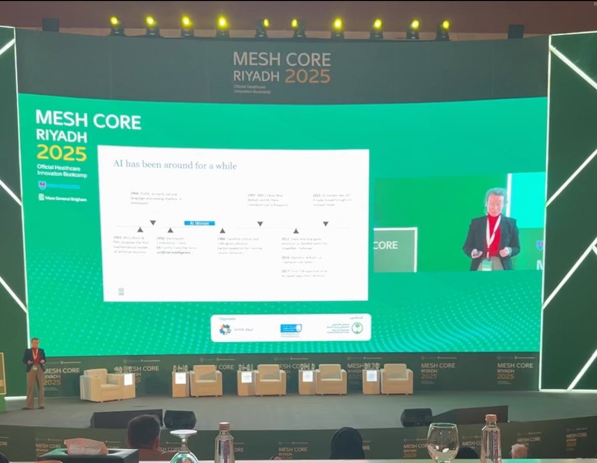 Dralkutshan's tweet image. Ongoing now at #MESH2025
Data to Diagnosis: The Essentials of AI in Medicine

An insightful talk by #Suzy_McKinney , showcasing how AI is reshaping clinical reasoning and diagnostics.
Smart data. Smarter care.
#AIinHealthcare #MESHCore #DigitalHealth #Riyadh