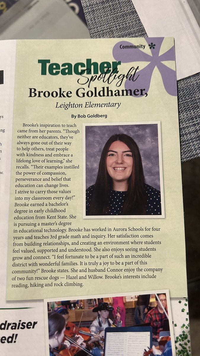Feeling so honored to be featured in this month’s Aurora Neighbors magazine as the Teacher Spotlight! Grateful every day to do what I love alongside amazing students, families, and coworkers💚