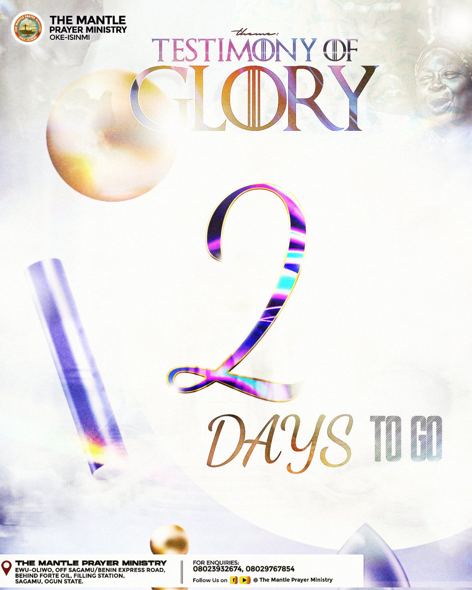 ProphetIsaac01's tweet photo. Testimony of Glory isn’t just a theme — it’s what your life is about to become.

Come ready. Come hungry. Come expectant.
It’s your turn to testify.

#prophetisaacolaomo #pio #themantleprayerministry #okeisinmi
#TestimonyOfGlory #MultipleGlory #3DaysOfPower #3daysprogramme https://t.co/1wg43JtTs9