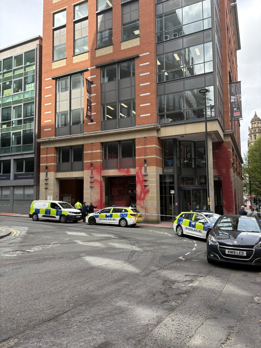 Emma Butterworth (@emmaloujourno) on Twitter photo I’m outside The Observatory on Chapel Walks reporting from the scene where a building has been targeted for the second time in 5 weeks, windows have been smashed and red paint has been thrown over the building <a href="/MENnewsdesk/">Manchester News MEN</a> I’m outside The Observatory on Chapel Walks reporting from the scene where a building has been targeted for the second time in 5 weeks, windows have been smashed and red paint has been thrown over the building <a href="/MENnewsdesk/">Manchester News MEN</a>