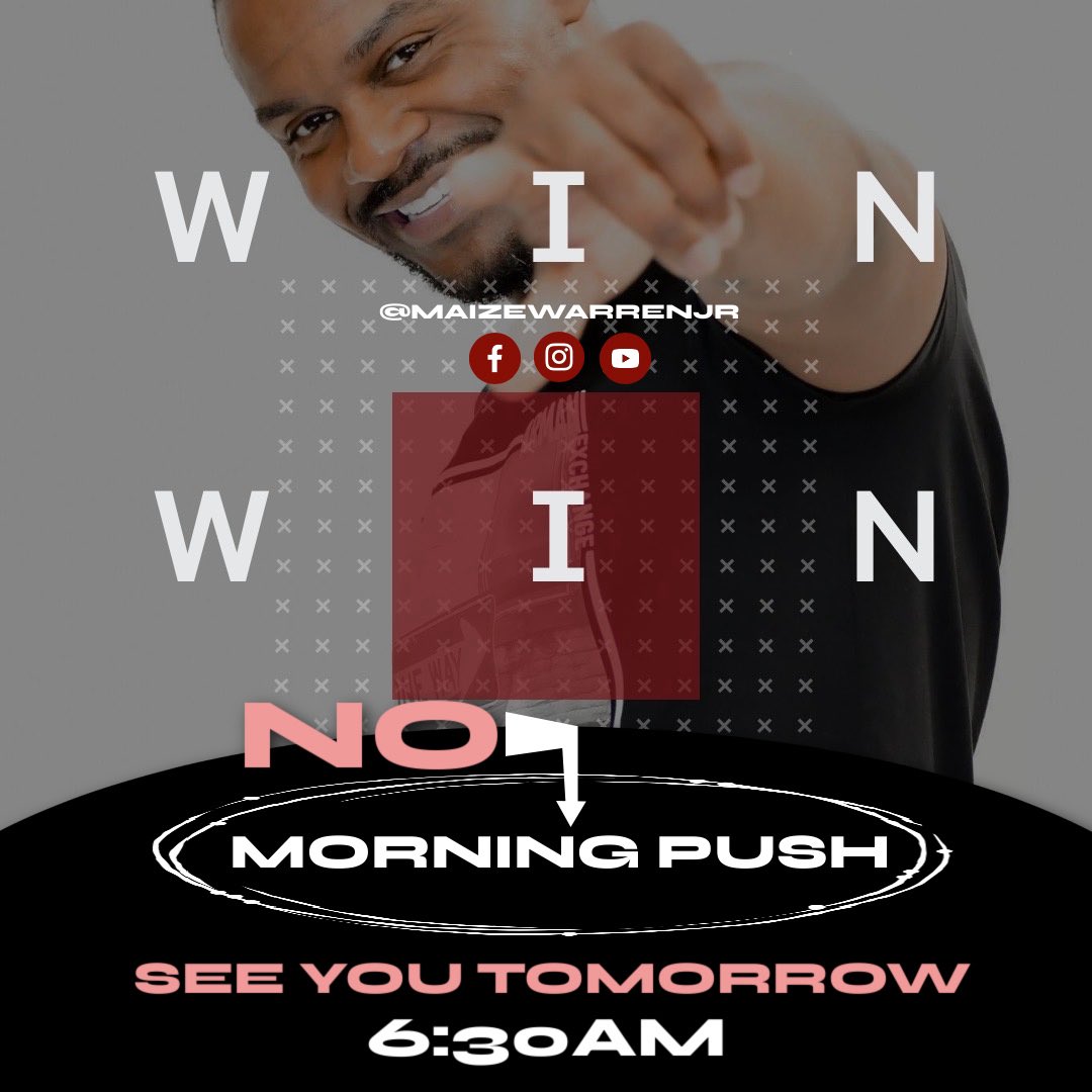 MaizeWarrenJr's tweet image. NO MORNING PUSH TODAY! See you tomorrow at 6:30am.

Sign up for our Prayer intensive held every Monday at 7pm by texting LIFECIRCLE to 545454

#morningpush #morningprayer #maizewarrenjrministries #maizewarrenjr @TanethiaWarren