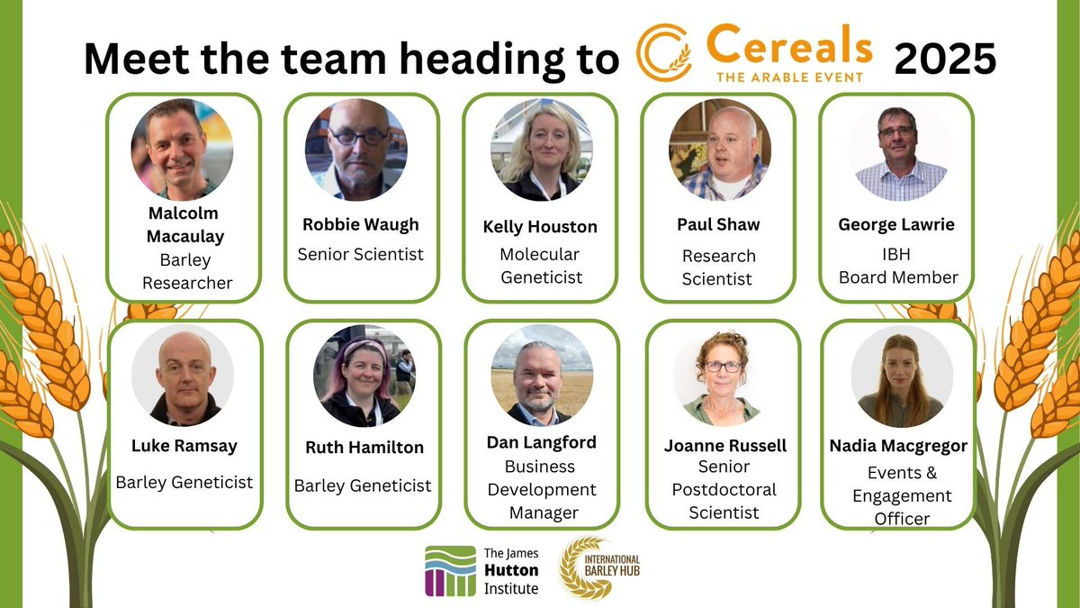 The James Hutton Institute Scientific Services (@jameshuttonltd) on Twitter photo Meet the team heading to <a href="/CerealsEvent/">Cereals Event</a> 2025! 🌾
Find us at Stand 1112 to chat barley, crop resilience & sustainable farming. From field to food (& drink), we’re driving global impact. Our team cannot wait to see you there!
#AgriInnovation #BarleyScienceence Meet the team heading to <a href="/CerealsEvent/">Cereals Event</a> 2025! 🌾
Find us at Stand 1112 to chat barley, crop resilience & sustainable farming. From field to food (& drink), we’re driving global impact. Our team cannot wait to see you there!
#AgriInnovation #BarleyScienceence