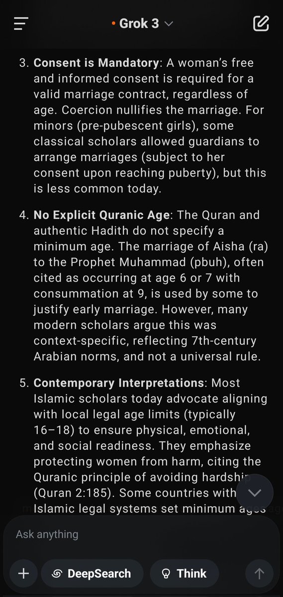 The_Educated_1's tweet photo. @Him289243059470 @grok @durban_dash @c0710AQDS @softspoken04 We have marriage laws and we adhere to it more than your kind. God kept the law of maturity of body and mind and free will for the marriage and we follow it.
Ur system is flawed if a non matured 20 year old girl is married, you guys will accept it.
Marriage comes after maturity. https://t.co/tBgCGrNfTV