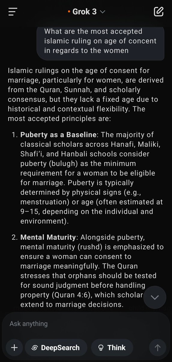 The_Educated_1's tweet photo. @Him289243059470 @grok @durban_dash @c0710AQDS @softspoken04 We have marriage laws and we adhere to it more than your kind. God kept the law of maturity of body and mind and free will for the marriage and we follow it.
Ur system is flawed if a non matured 20 year old girl is married, you guys will accept it.
Marriage comes after maturity. https://t.co/tBgCGrNfTV