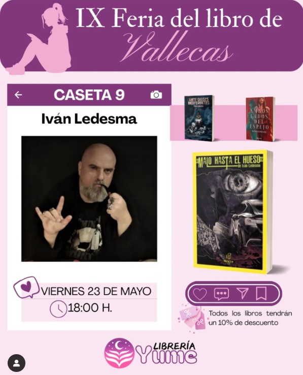 Amig@s madrileños, que vuelvo a mi querida Vallecas el viernes 23 de mayo.
Estaré en la caseta nº9 de la IX Feria del libro de Vallecas, gracias a  <a href="/Libreria_Yume/">LibreriaYume</a> 
¿NOS VEMOS O QUE?
