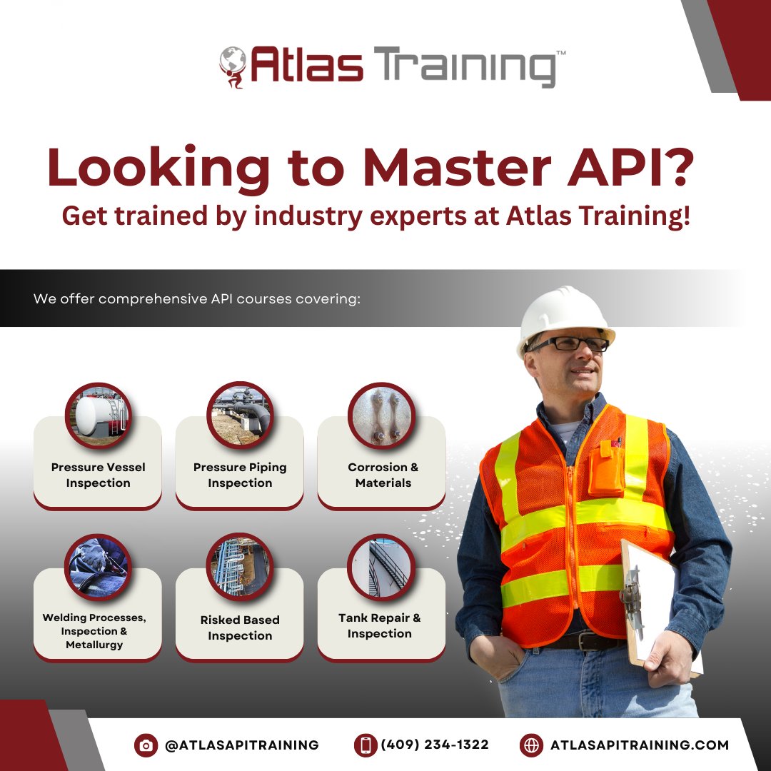 AtlasAPITrain's tweet photo. 💡 Thinking of a career boost?
At Atlas Training, we help you master API with hands-on, expert-led courses that actually make a difference.
Let’s build your future together.
📞 (409) 234-1322 | 🌐 https://t.co/DzBTG8VPM6
#API #Training #OilAndGas #Inspection #LearnWithAtlas https://t.co/xp8nMm9Dp3
