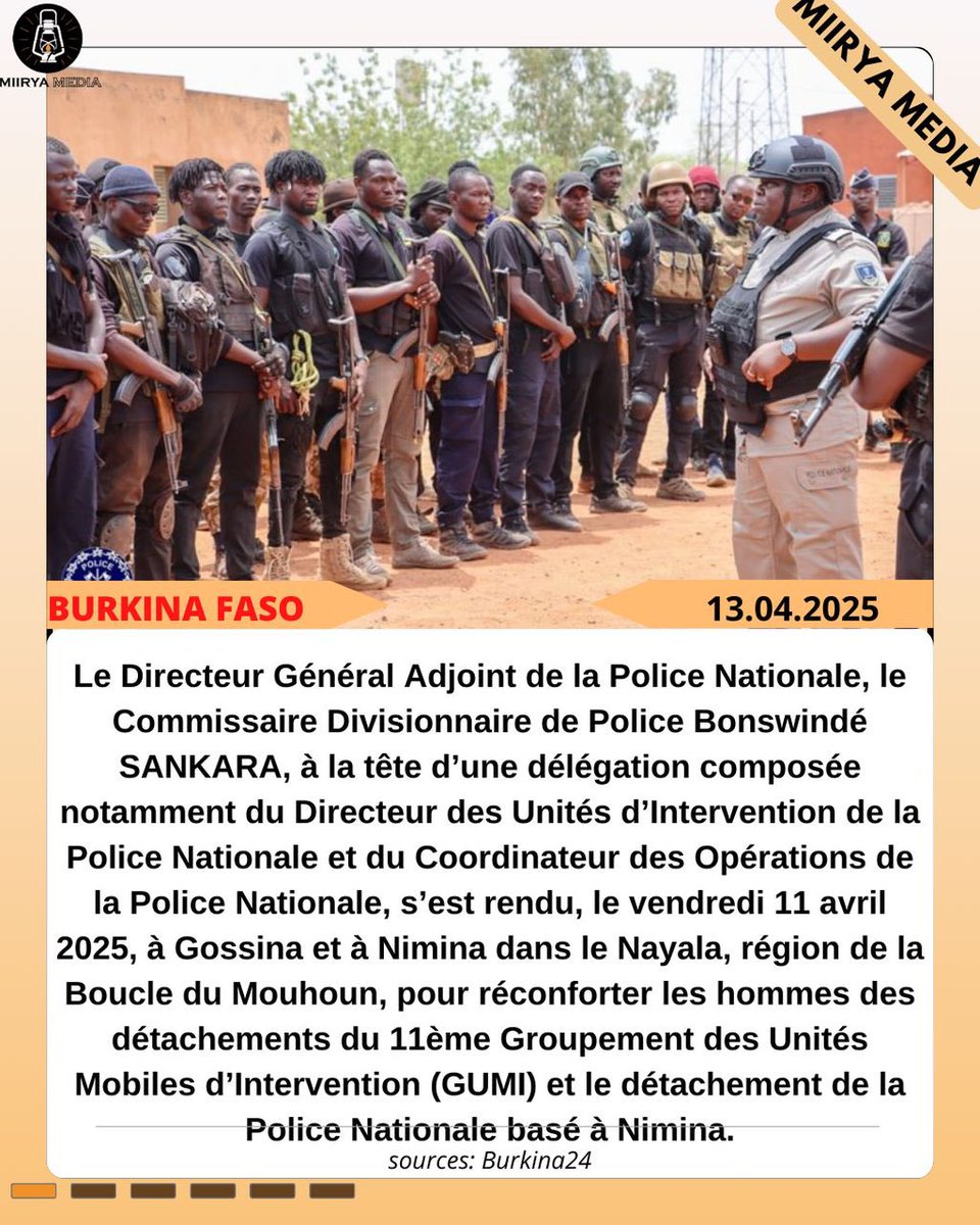 miirya2's tweet image. #BurkinaFaso: Le DGA de la Police Nationale du Burkina Faso fait une tournée dans le Nayala et la boucle du Mouhoun afin d’encourager les éléments qui sont au front pour l’intégrité et la sauvegarde du #Faso.