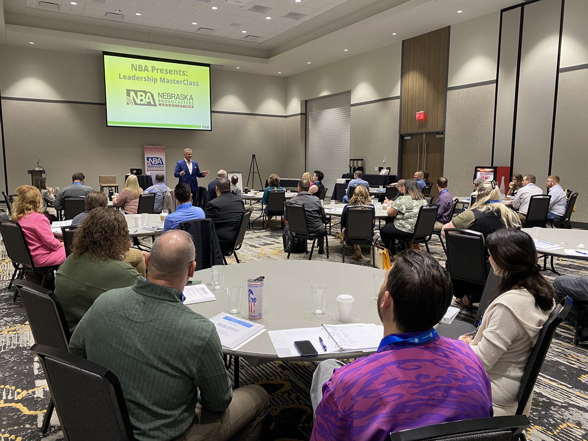 The NBA welcomes Jeff Schmidt from @Your_RAB to Kearney, NE. 41 NBA members taking the Leadership Masterclass through tomorrow. #WeAreBroadcasters