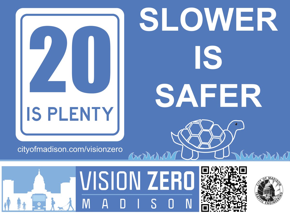 Vision Zero Staff will be at libraries throughout the week to discuss the 20 is Plenty program!  Stop by, ask questions &amp; grab a yard sign.

Today:
Mon, April 14, 9-10am | Pinney Library
Mon, April 14, 10:30am - 12pm | Alicia Ashman Library

Learn more: ow.ly/s56H50VA0IF