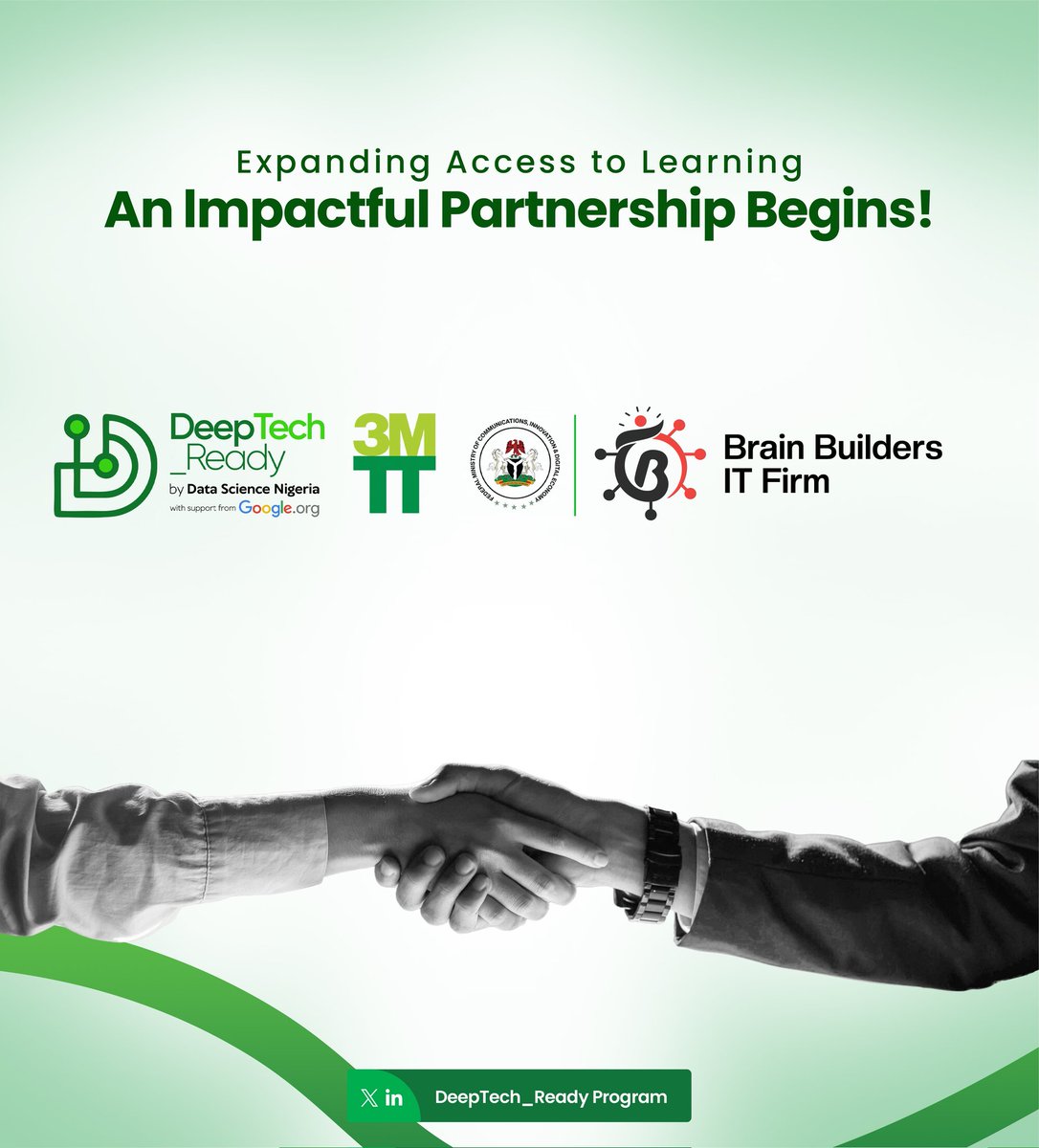 Brain Builders I.T Firm (@brainbuilderit) on Twitter photo Exciting Partnership Announcement!
We're delighted to partner with Data Science Nigeria, supported by <a href="/Googleorg/">Google.org</a> under the <a href="/3MTTNigeria/">3MTT Nigeria</a> initiative, to implement the <a href="/DeepTech_Ready/">DeepTech_Ready Program</a> Upskilling Programme!
This groundbreaking program aims to equip 20,000 young Nigerians with Exciting Partnership Announcement!
We're delighted to partner with Data Science Nigeria, supported by <a href="/Googleorg/">Google.org</a> under the <a href="/3MTTNigeria/">3MTT Nigeria</a> initiative, to implement the <a href="/DeepTech_Ready/">DeepTech_Ready Program</a> Upskilling Programme!
This groundbreaking program aims to equip 20,000 young Nigerians with