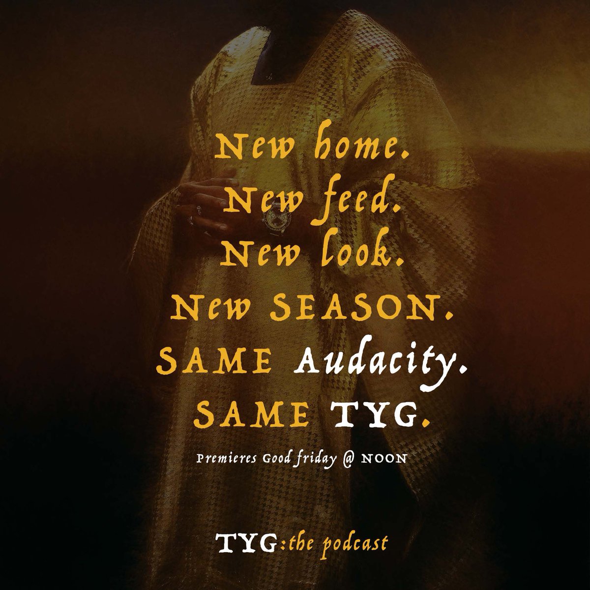 iamtheyounggod's tweet photo. I am proud to unveil my podcast's new look and a [slightly] new name ahead of its re-launch this Friday.

What do we think? https://t.co/VZeaGsJdMm