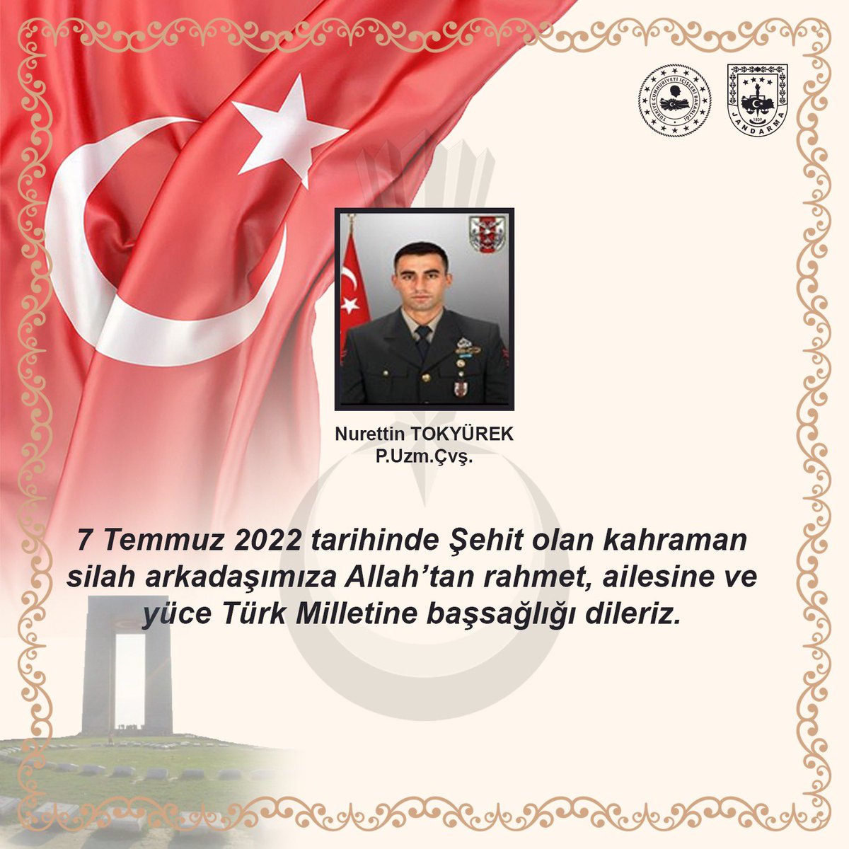 jandarma's tweet photo. Başımız sağ olsun.🇹🇷 https://t.co/1WHNWASAxd