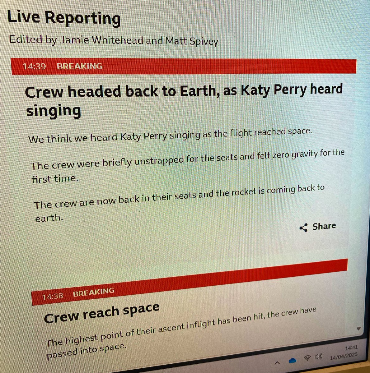 Which Gaga stan intern wrote this headline? 👀 😂 #BlueOrigin