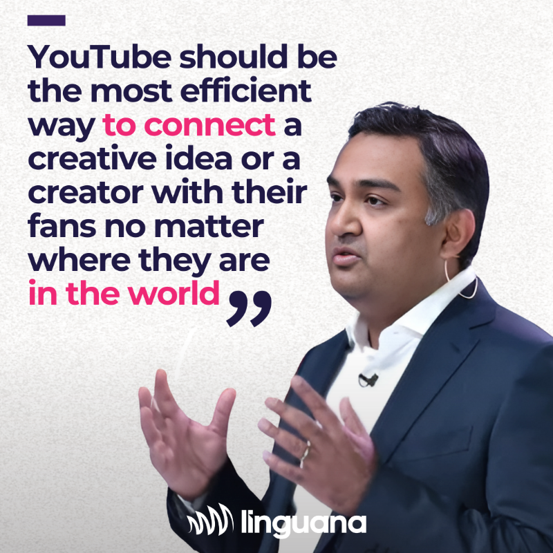 linguana_HQ's tweet photo. “YouTube should connect creators with fans - anywhere in the world.” - Neal Mohan
2B+ people watch YouTube daily. Most creators still reach just a fraction.
Linguana can change that 🌍
#CreatorEconomy #YouTube #Localization #GlobalReach #Linguana #AIForCreators
