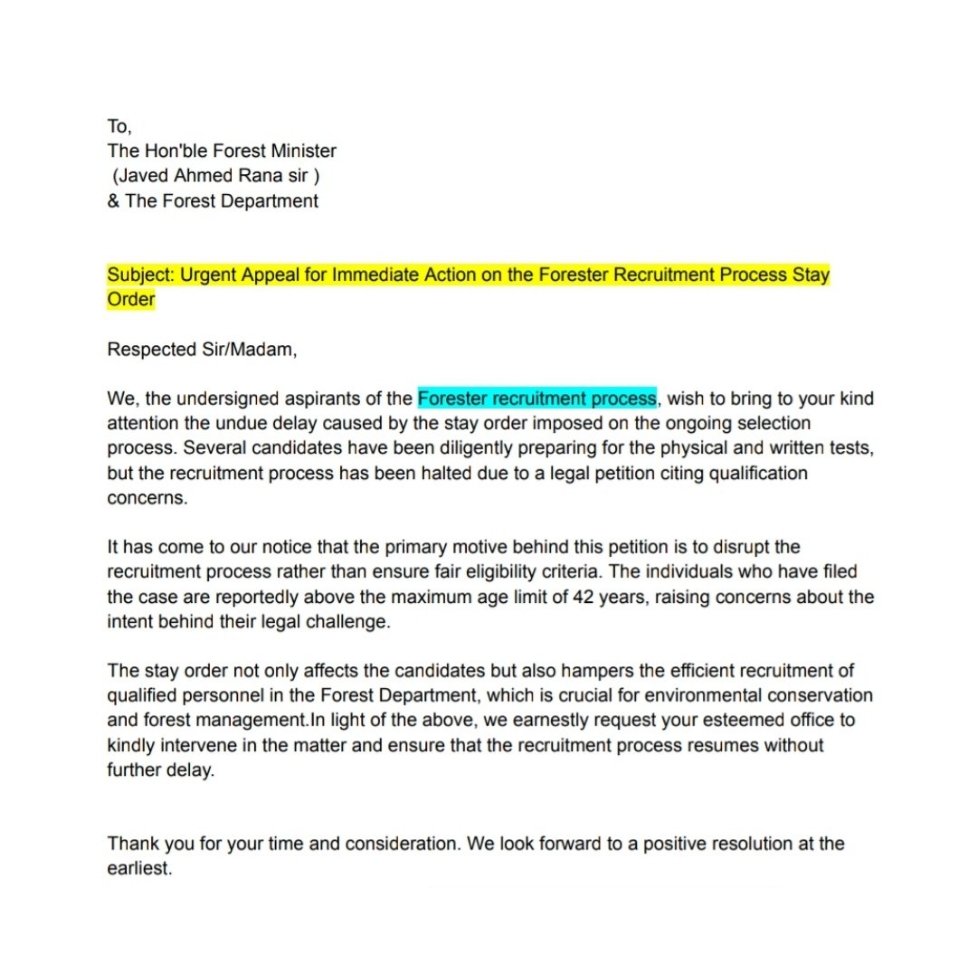 <a href="/JavedRanaa/">JAVED AHMED RANA</a> Forester Aspirants Are Waiting For Physical Test. Request you For immediate action on Forester Recruitment Stay. Aspirants Waiting For PET/PST Forester Recruitment <a href="/JavedRanaa/">JAVED AHMED RANA</a> <a href="/jkssbofficial/">JKSSB Official</a>