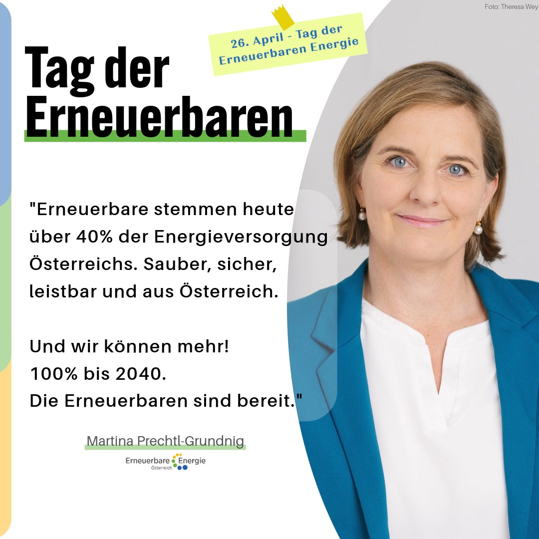 ErneuerbareEOE's tweet image. Am 26. April ist Tag der Erneuerbaren Energie: Mit Strom, Wärme und Gas aus Erneuerbaren schafft Österreich es raus aus fossiler Energie, raus aus Atomkraft. Wie das geht, zeigen wir Euch hier noch bis zum 26.4. Dranbleiben!
#TagderErneuerbaren #Energiezukunft