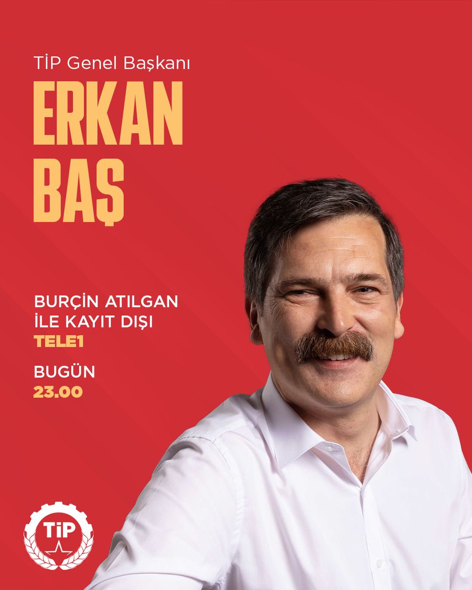tipgenelmerkez's tweet photo. Genel Başkanımız Erkan Baş, bu akşam saat 23.00'te TELE1 ekranlarında Burçin Atılgan'ın konuğu olacak. https://t.co/accP0dnK2P